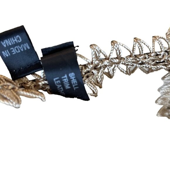 Vintage Overland Patchwork Cropped Jacket Women 8 Tan Suede Connected Crochet - Picture 10 of 11